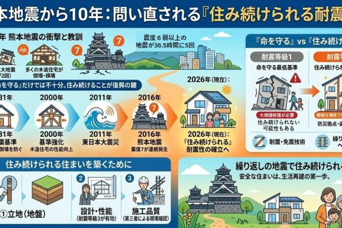 熊本地震から10年―震度7が2回でも壊れない家とは?現行基準の倒壊と施工の盲点 熊本地震から10年―震度7が2回でも壊れない家とは?現行基準の倒壊と施工の盲点