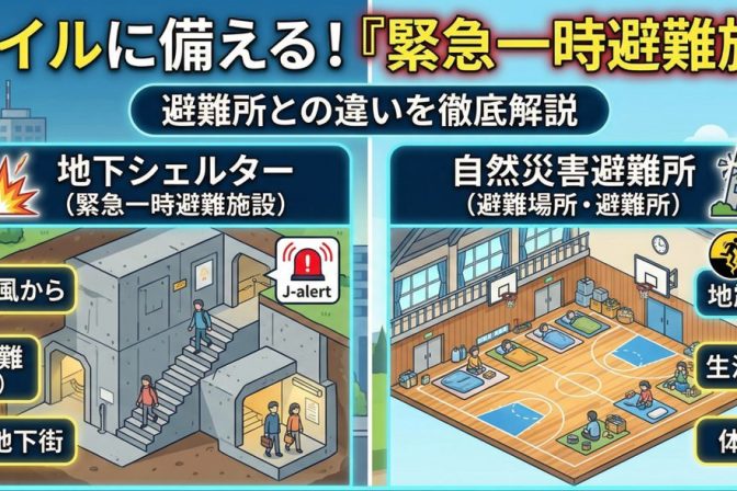 Jアラートが鳴ったらどこへ行く？今すぐ確認したい「緊急一時避難施設」の役割